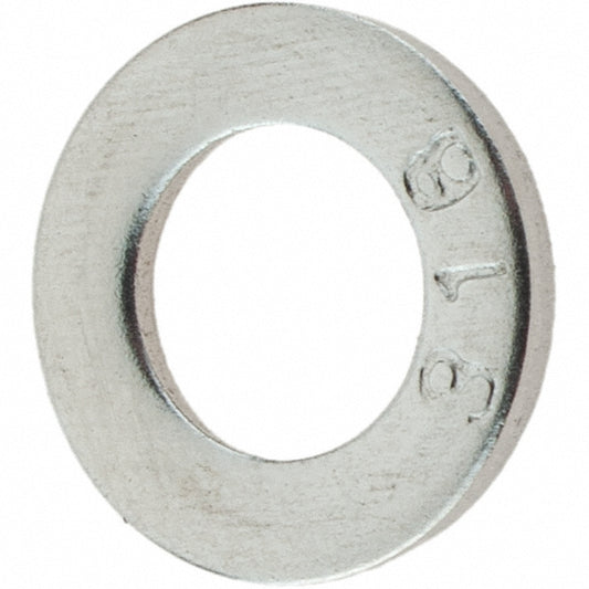 Value Collection A410354 M6 Screw Standard Flat Washer Grade 316 Stainless Steel, Plain Finish