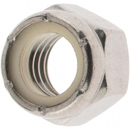 Value Collection C52000819-10 Hex Lock Nut Insert Lock, Nylon Insert, 7/16-14, Grade 18-8 Stainless Steel