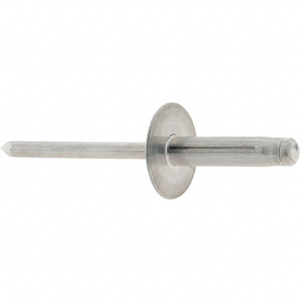 RivetKing ABL0625P100 Peel Blind Rivet Large Flange Head, Aluminum Body, Aluminum Mandrel