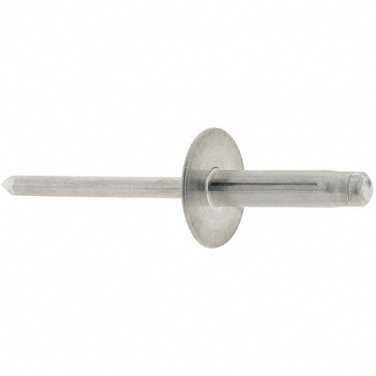 RivetKing ABL0625P100 Peel Blind Rivet Large Flange Head, Aluminum Body, Aluminum Mandrel