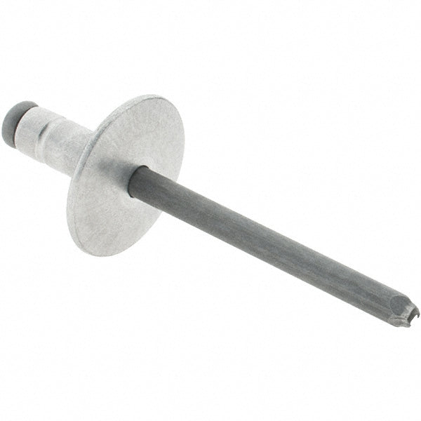 RivetKing /ABS62-64LFMG/RT/P100 Open End Blind Rivet Large Flange Head, Aluminum Body, Steel Mandrel