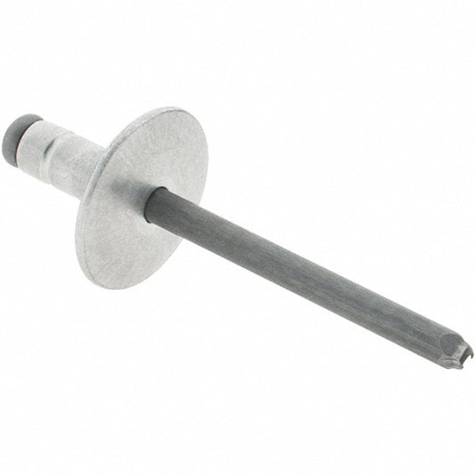 RivetKing /ABS62-64LFMG/RT/P100 Open End Blind Rivet Large Flange Head, Aluminum Body, Steel Mandrel