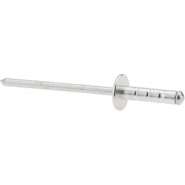 RivetKing /ABS43-45LFMG/RT/P100 Open End Blind Rivet Large Flange Head, Aluminum Body, Steel Mandrel