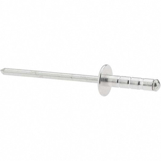 RivetKing /ABS43-45LFMG/RT/P100 Open End Blind Rivet Large Flange Head, Aluminum Body, Steel Mandrel