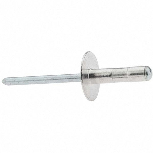 RivetKing /ABS66-68LRT/P100 Blind Rivet Large Flange Head, Aluminum Body, Steel Mandrel