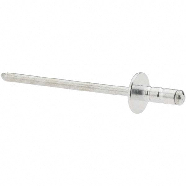 RivetKing /ABS41-43LFMG/RT/P100 Open End Blind Rivet Large Flange Head, Aluminum Body, Steel Mandrel