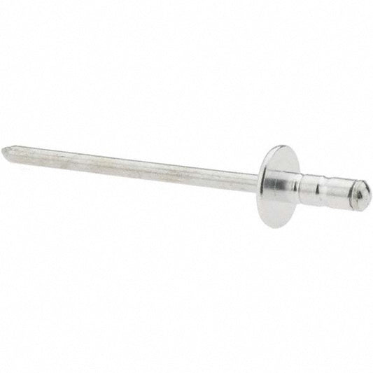 RivetKing /ABS41-43LFMG/RT/P100 Open End Blind Rivet Large Flange Head, Aluminum Body, Steel Mandrel