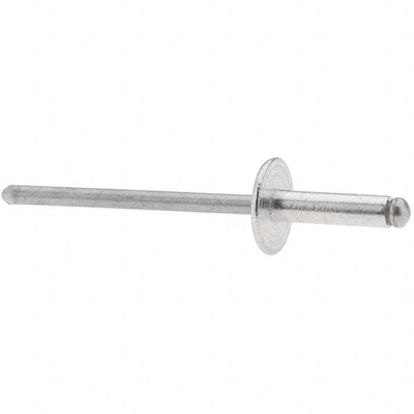 RivetKing ABA44LF/P100 Open End Blind Rivet Large Flange Head, Aluminum Body, Aluminum Mandrel