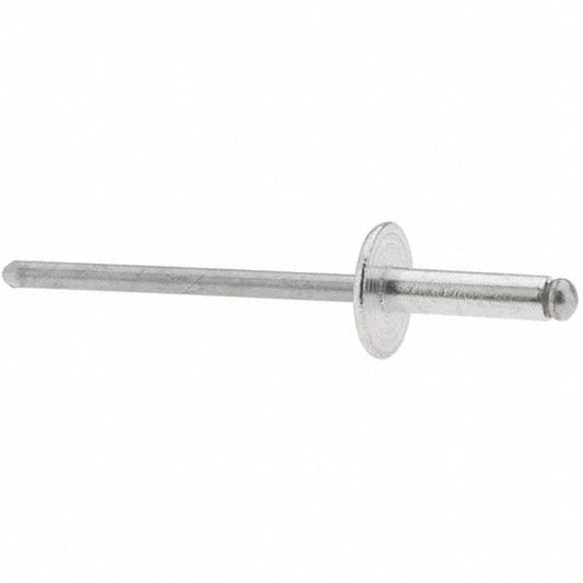 RivetKing ABA44LF/P100 Open End Blind Rivet Large Flange Head, Aluminum Body, Aluminum Mandrel