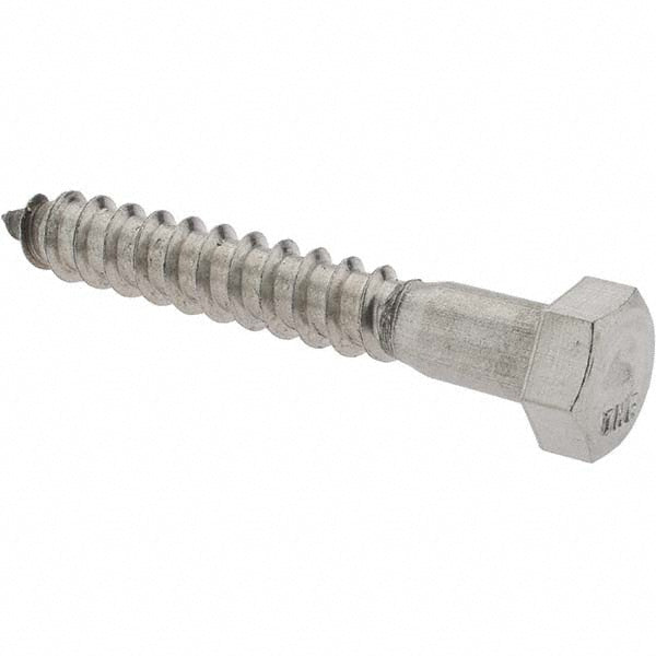 Value Collection C31850 3/8 Screw, 2-1/2" Length Under Head, Stainless Steel, Hex Head Lag Screw