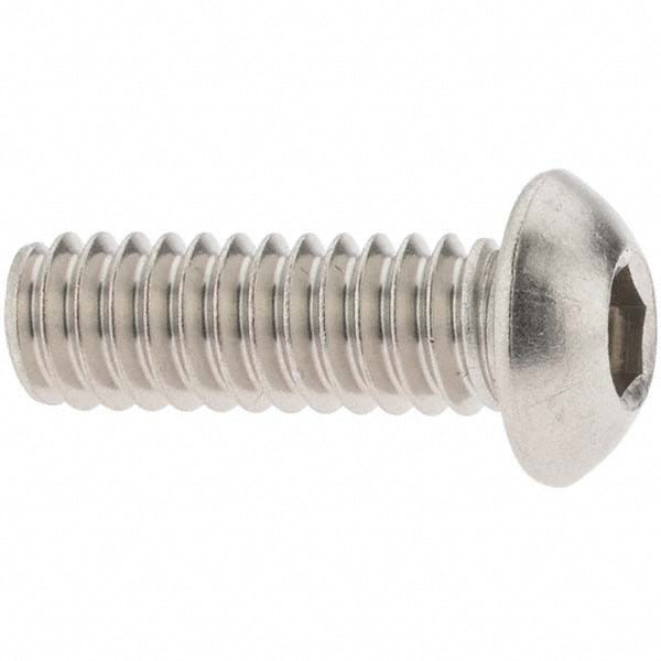 Value Collection C56001258 Button Socket Cap Screw 1/4-20, 3/4" Length Under Head, Stainless Steel, Bright/Uncoated