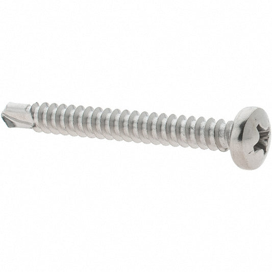 Value Collection 95544 #8, Pan Head, Phillips Drive, 1-1/2" Length Under Head, #2 Point, Self Drilling Screw