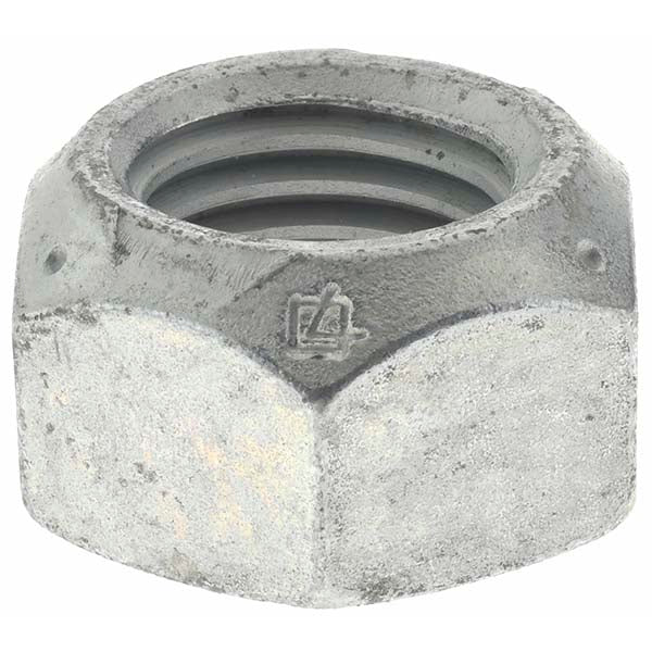 Value Collection KP66136 Hex Lock Nut Distorted Thread, 1-8, Grade C Steel, Zinc-Plated with Wax