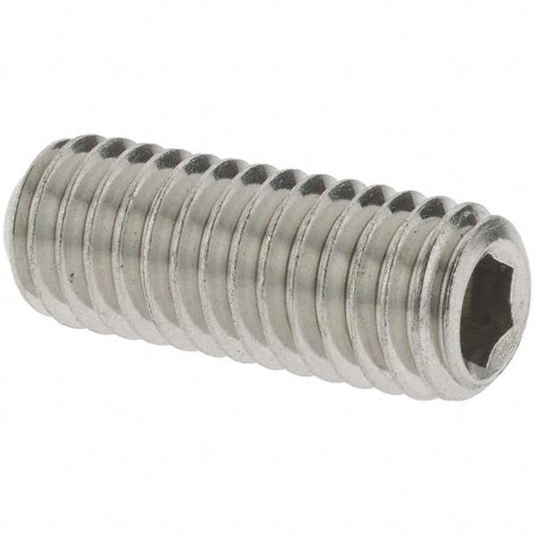 Value Collection 93964 Set Screw 3/8-16 x 1", Cup Point, Stainless Steel, Grade 18-8