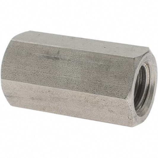 Value Collection 93573 7/16-14 UNC, 1-1/4" OAL Stainless Steel Standard Coupling Nut