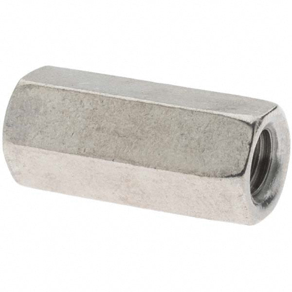 Value Collection 93570 1/4-20 UNC, 7/8" OAL Stainless Steel Standard Coupling Nut