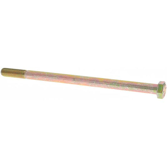 Value Collection C704248 Hex Head Cap Screw 1/2-13 x 9", Grade 8 Steel, Zinc Yellow Dichromate Finish