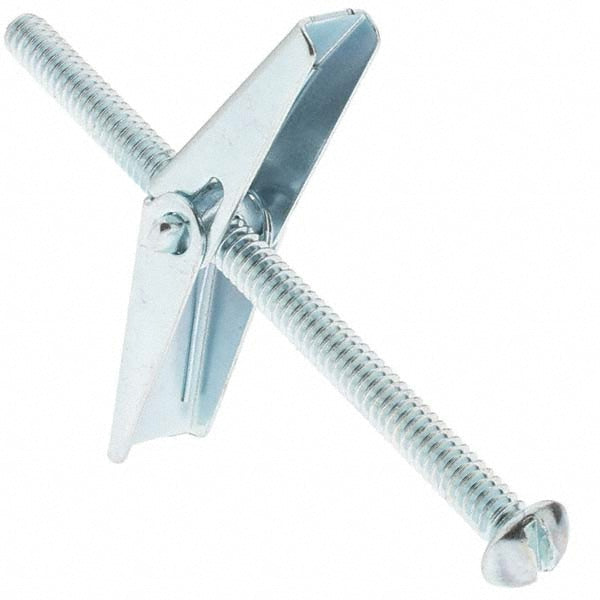 Value Collection 38558 3/16" Diam x 3" OAL, 3/16" Screw, Steel Toggle Bolt Drywall & Hollow Wall Anchor