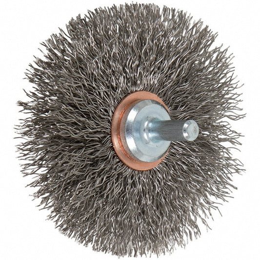 PFERD 79182913 Wheel Brush 3" Wheel Dia, 5/8" Face Width, 0.014" Wire Dia, Crimped