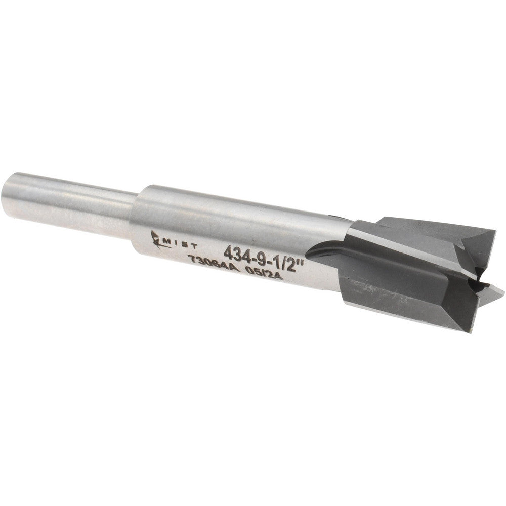 MIST, INCORPORATED MIT-434-9 1/2" Diam, 1/4" Shank, Diam, 4 Flutes, Straight Shank, Interchangeable Pilot Counterbore