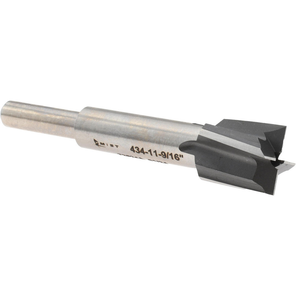 MIST, INCORPORATED MIT-434-11 9/16" Diam, 1/4" Shank, Diam, 4 Flutes, Straight Shank, Interchangeable Pilot Counterbore