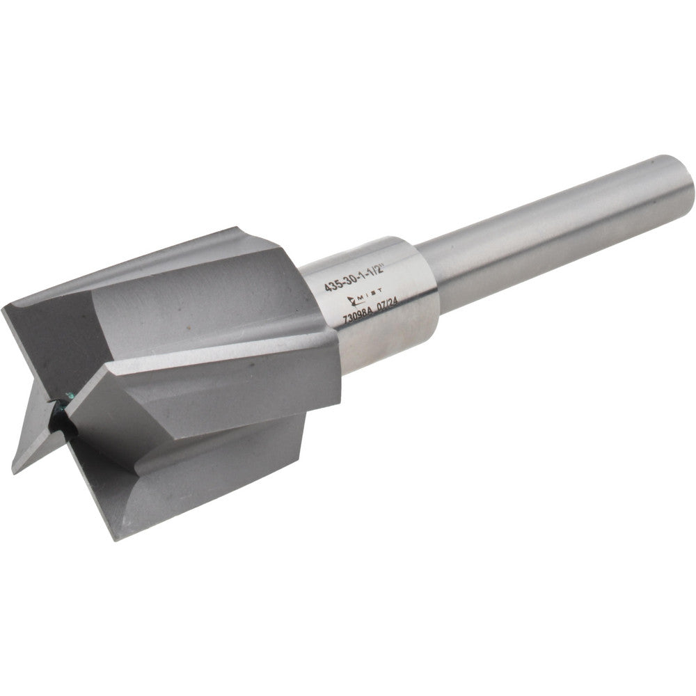 MIST, INCORPORATED MIT-435-30 1-1/2" Diam, 1/2" Shank, Diam, 4 Flutes, Straight Shank, Interchangeable Pilot Counterbore