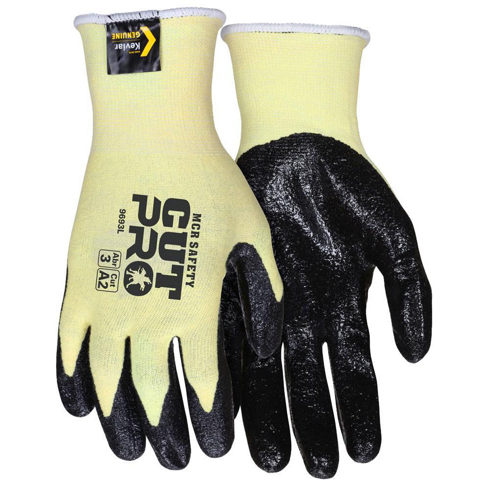 MCR Safety 9693M Cut, Puncture & Abrasion-Resistant Gloves UltraTechÂ® 9693, Size Medium, ANSI Cut A2, ANSI Puncture 2, Nitrile, Kevlar