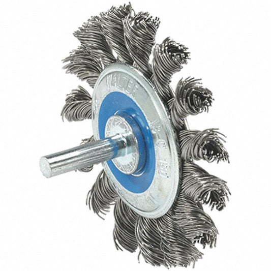 WALTER Surface Technologies 13C180 Wheel Brush  2-3/4" Wheel Dia,  3/8" Face Width,  Knotted
