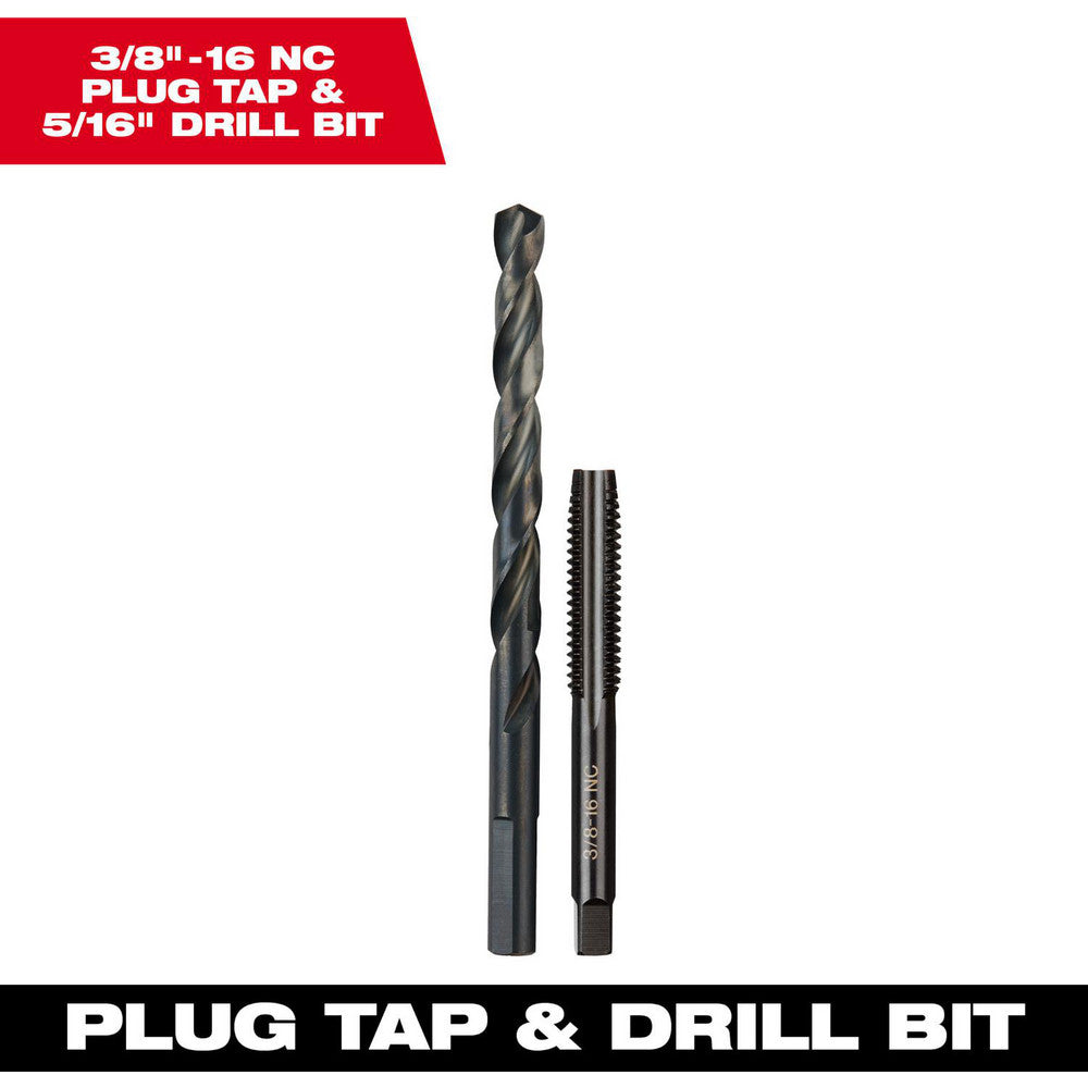 Milwaukee Tool 49-57-5548 Tap & Drill Sets Maximum Drill Size (Fractional Inch) 5/16  Minimum Drill Size (Fractional Inch) 5/16  Tap Type Standard Hand  Tap Coating/Finish Oxide  Tap Material High Carbon Steel  Drill Material High Carbon Steel