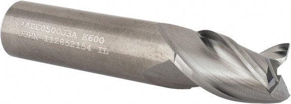 Kennametal 3658830 Square End Mill 1/2'' Dia, 5/8'' LOC, 1/2'' Shank Dia, 2-1/2'' OAL, 3 Flutes, Solid Carbide
