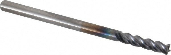 Kennametal 4047697 Square End Mill 1/8'' Dia, 1/2'' LOC, 1/8'' Shank Dia, 2'' OAL, 4 Flutes, Solid Carbide