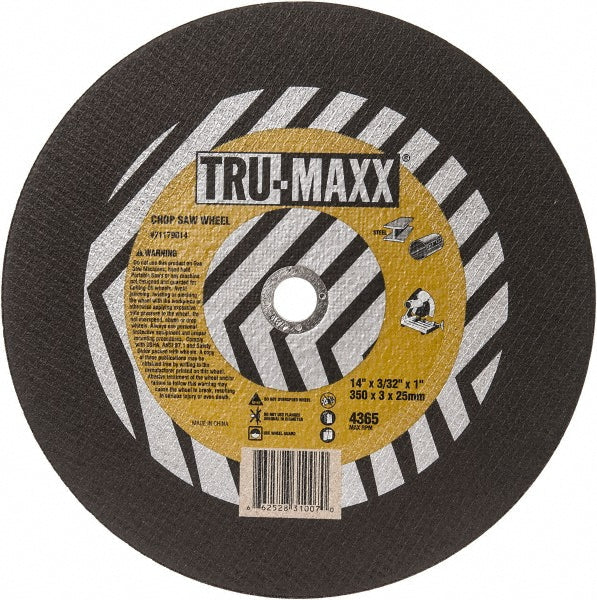 Tru-Maxx 602020 Cut-Off Wheel Type 1, 14" Dia, 3/32" Thick, 1" Hole, Aluminum Oxide