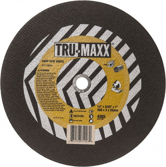 Tru-Maxx 602020 Cut-Off Wheel Type 1, 14" Dia, 3/32" Thick, 1" Hole, Aluminum Oxide