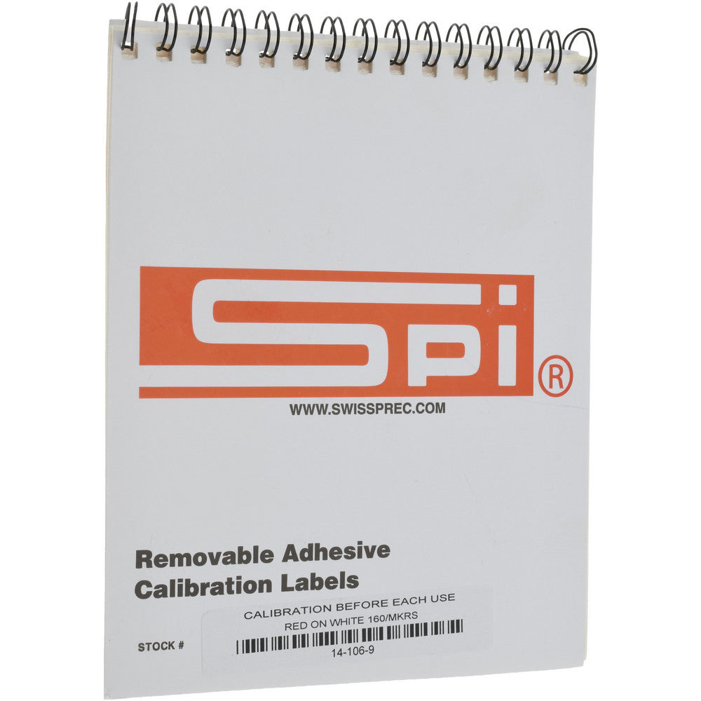 SPI 14-106-9 Inspection & Quality Label "Calibrate Before Each Use __BY__DATE__", Rectangle, 2" Wide