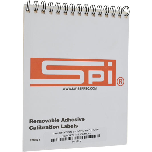 SPI 14-106-9 Inspection & Quality Label "Calibrate Before Each Use __BY__DATE__", Rectangle, 2" Wide