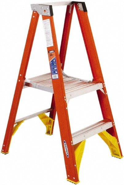 Werner P6202 Fiberglass Rolling Ladder Type Type IA, 24" Platform, 2 Step