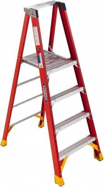 Werner P6206 Fiberglass Rolling Ladder Type Type IA, 72" Platform, 5 Step