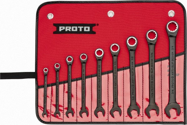 Proto JSCR-9S Combination Wrench Set 9 Pc, Inch