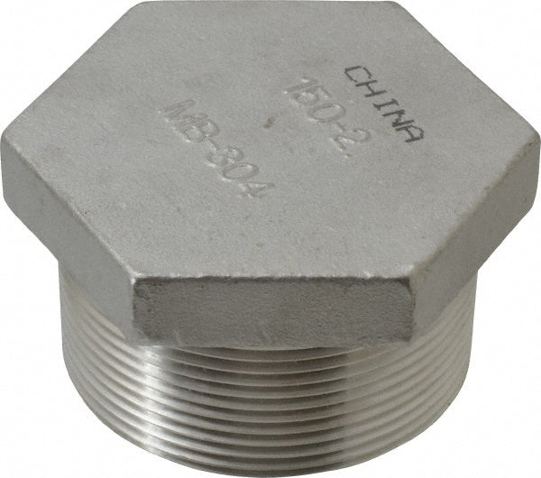 Merit Brass K417H-32 Pipe Hex Plug 2", 304 Stainless Steel
