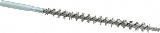 Schaefer Brush 43502 Double Stem/Single Spiral Tube Brush 1/4" Dia, 4-1/2" OAL, Stainless Steel Bristles