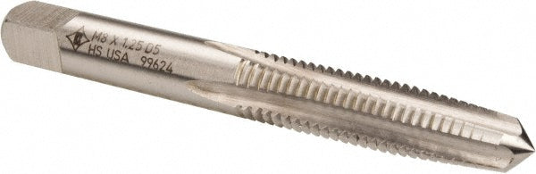 Cleveland C54546 M8x1.25 Taper RH 6H D5 Bright High Speed Steel 4-Flute Straight Flute Hand Tap