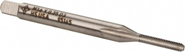 Cleveland C54045 M1.6x0.35 Bottoming RH 6H D3 Bright High Speed Steel 2-Flute Straight Flute Hand Tap