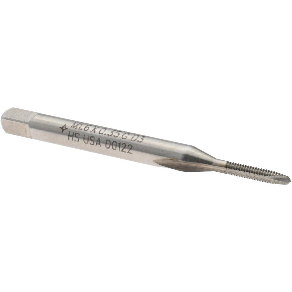 Cleveland C57015 Spiral Point Tap M1.6 x 0.35, Metric Coarse, 2 Flutes, Plug, 6H, High Speed Steel, Bright Finish