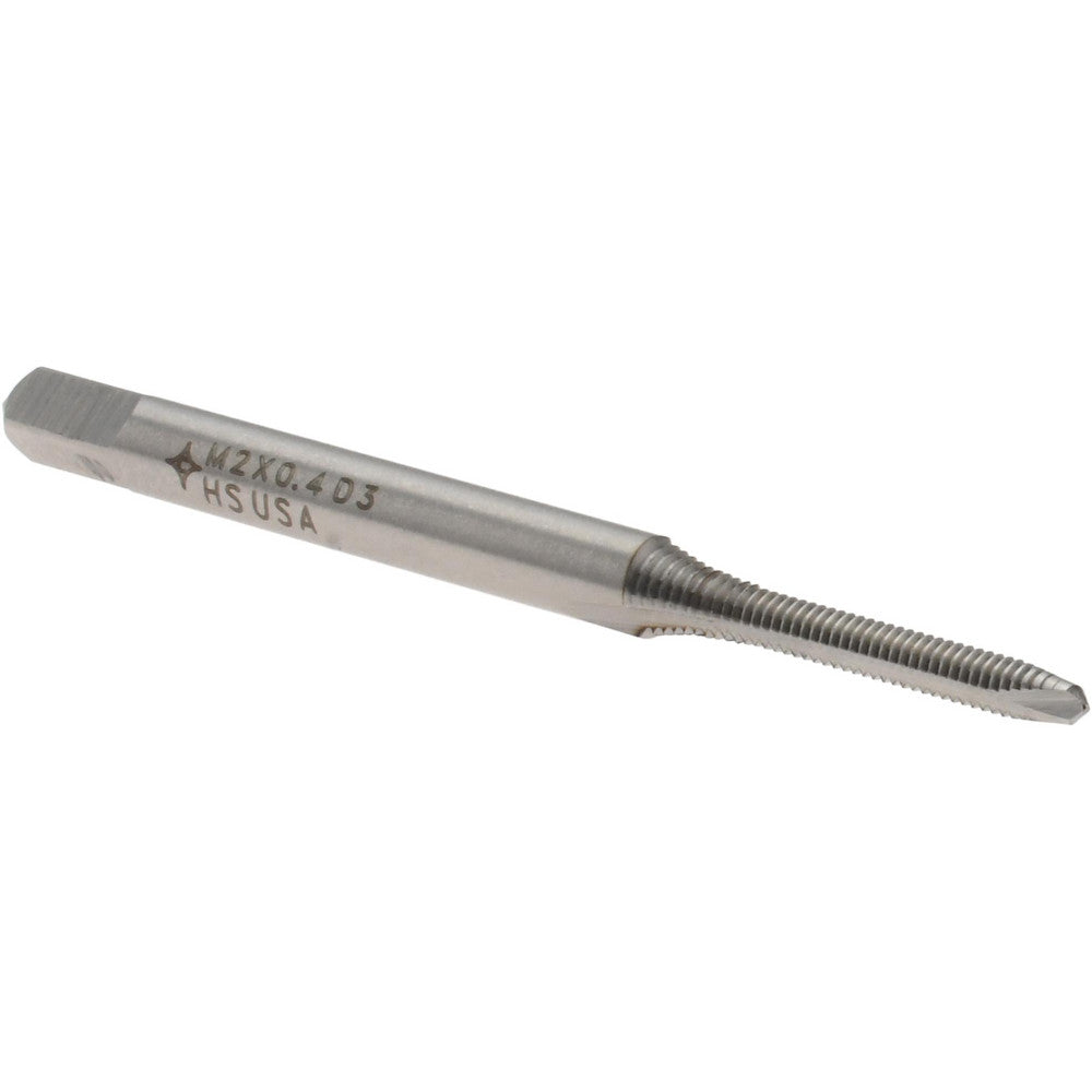 Cleveland C57027 Spiral Point Tap M2 x 0.4, Metric Coarse, 2 Flutes, Plug, 6H, High Speed Steel, Bright Finish