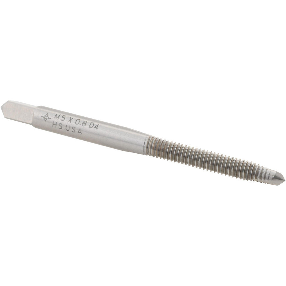 Cleveland C57110 Spiral Point Tap M5x0.80 Metric Coarse, 2 Flutes, Plug, 6H Class of Fit, High Speed Steel, Bright Finish