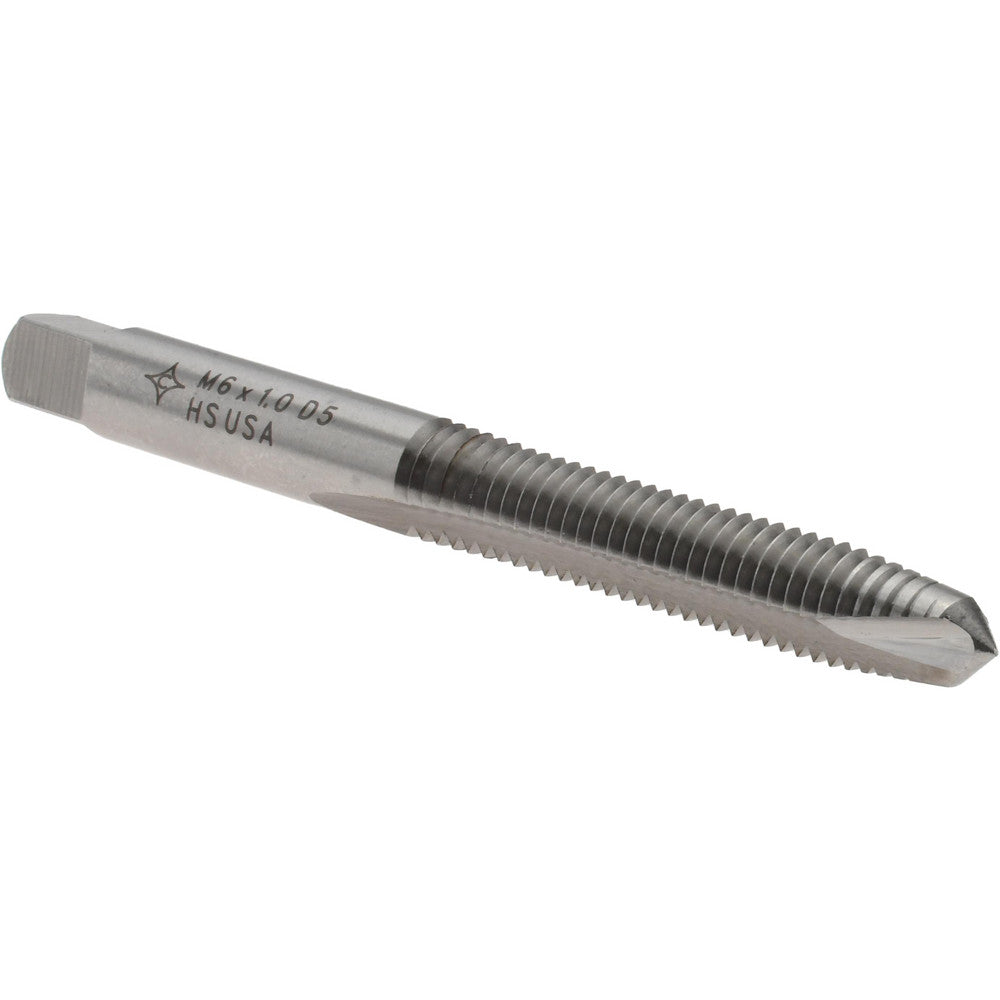 Cleveland C57118 Spiral Point Tap M6 x 1, Metric Coarse, 2 Flutes, Plug, 6H, High Speed Steel, Bright Finish