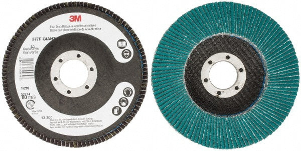 3M 7010308898 Flap Disc 7/8" Hole, 80 Grit, Zirconia Alumina, Type 27