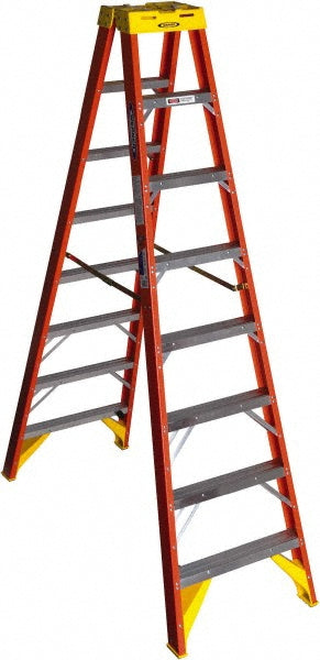 Werner T6208 7 Step Fiberglass Foldable Step Ladder Type IA 300 lb Capacity 8' Height