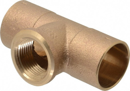 NIBCO B146450 Cast Copper Pipe Tee 1" x 1" x 3/4" Fitting, C x C x F, Pressure Fitting
