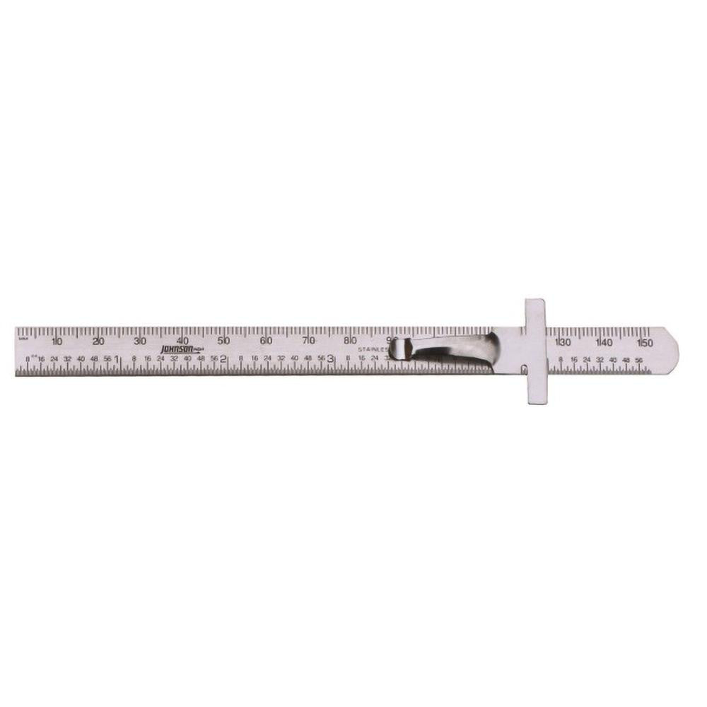 Johnson Level & Tool 7203 Steel Rule 6" OAL, English Graduation